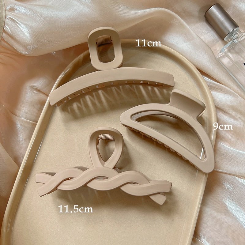  Elegant nude hair accessories set - 3 fashionable hair clips for all hair types-2