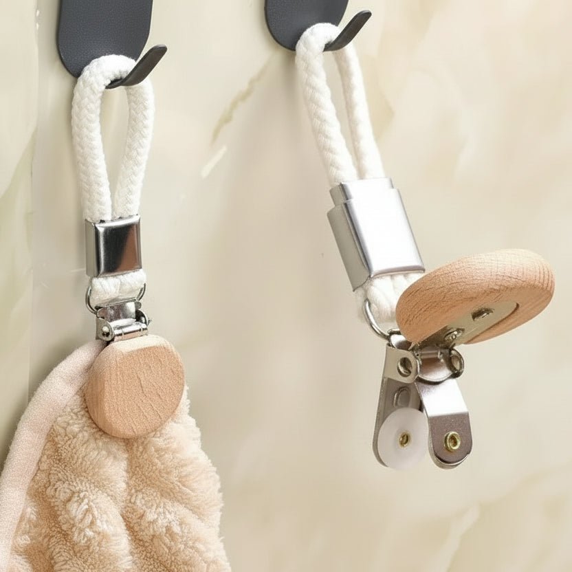Portable Metal Towel Clip - No-Drill Multifunctional Storage Solution for Bathrooms 0