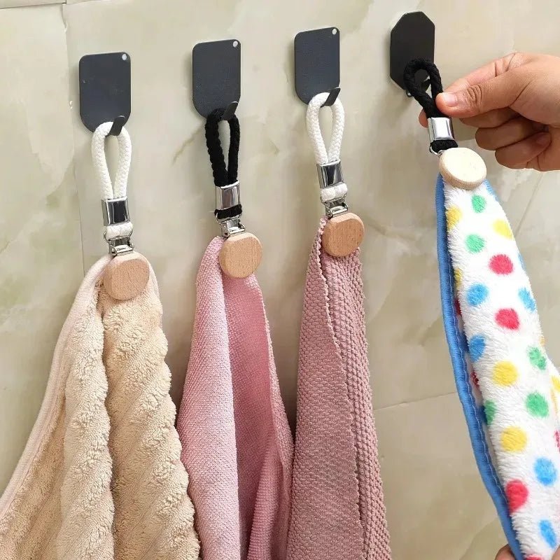Portable Metal Towel Clip - No-Drill Multifunctional Storage Solution for Bathrooms 1