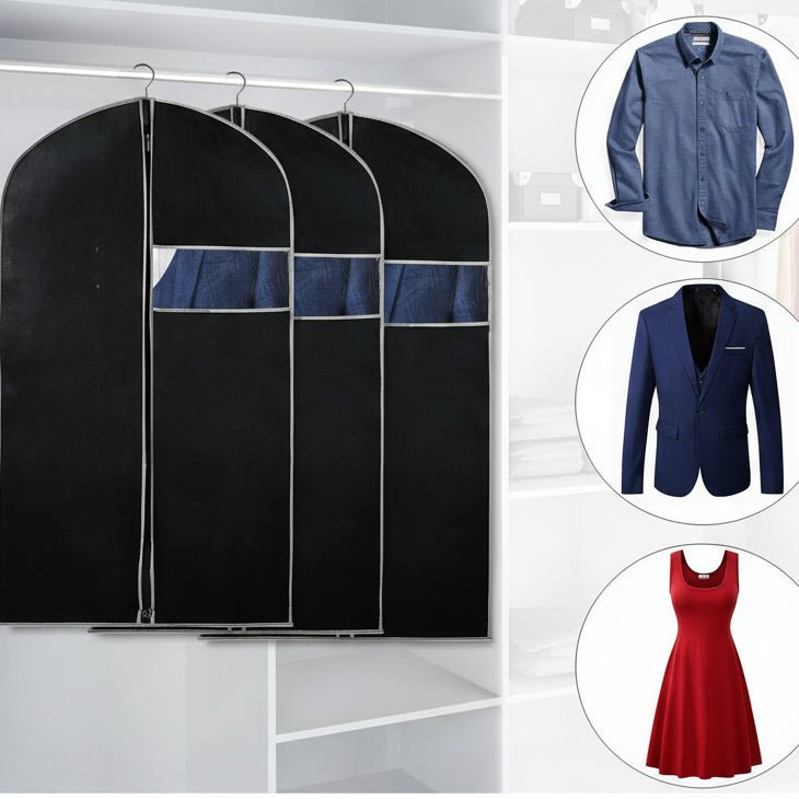 Breathable Garment Cover Set - 5-Pack Storage Sleeves with Clear Window 2