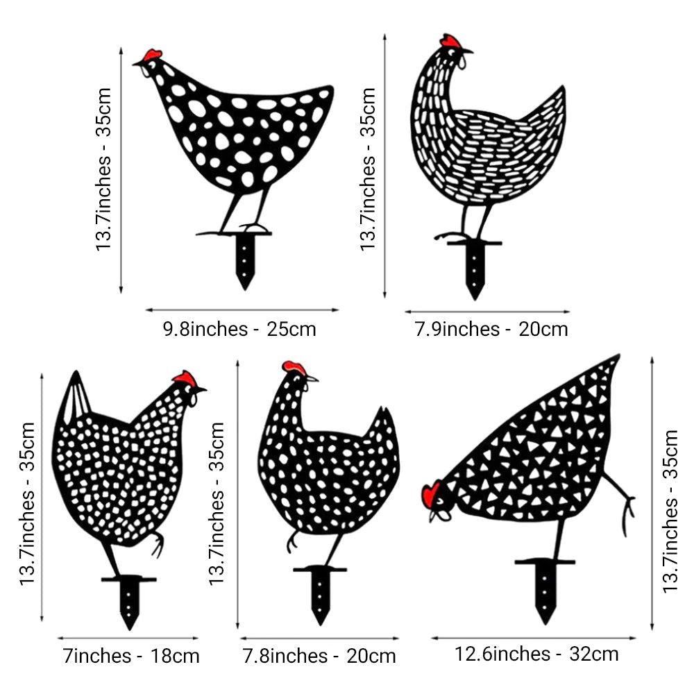 Charming Metal Chicken Garden Decor - Weather-Resistant Farmhouse Style 1