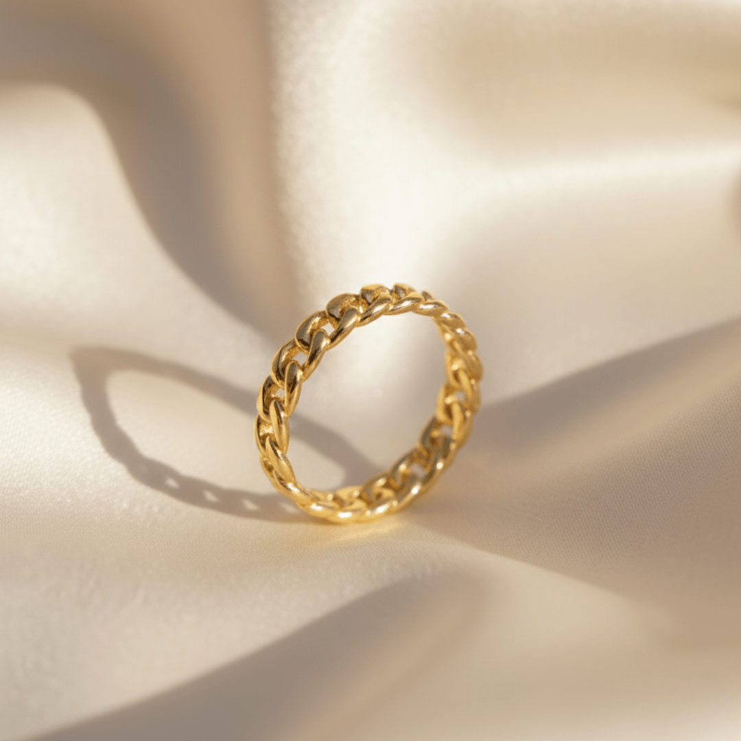 Coastal Anchor Link Gold Silver Ring