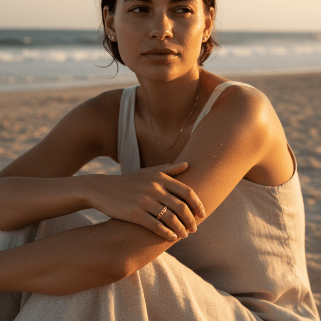 Coastal Anchor Link Gold Silver Ring