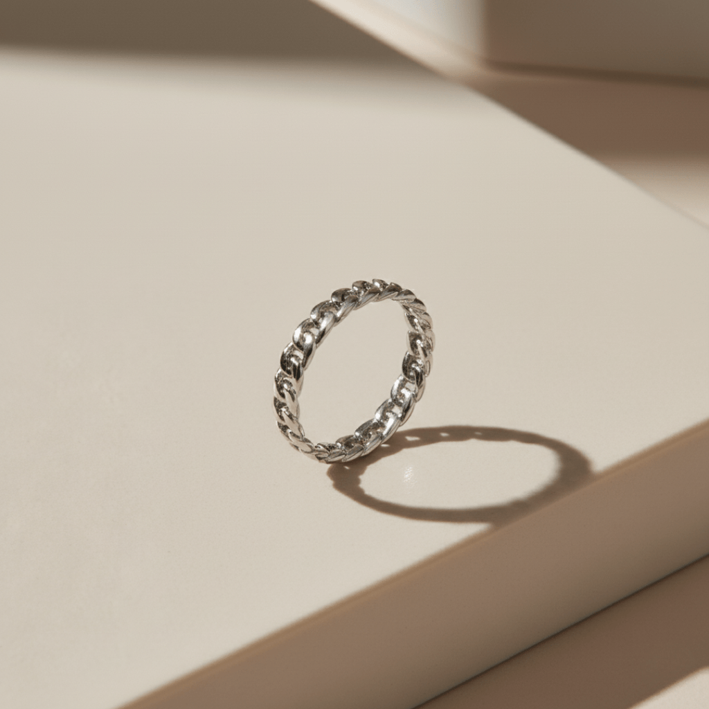 Coastal Anchor Link Gold Silver Ring