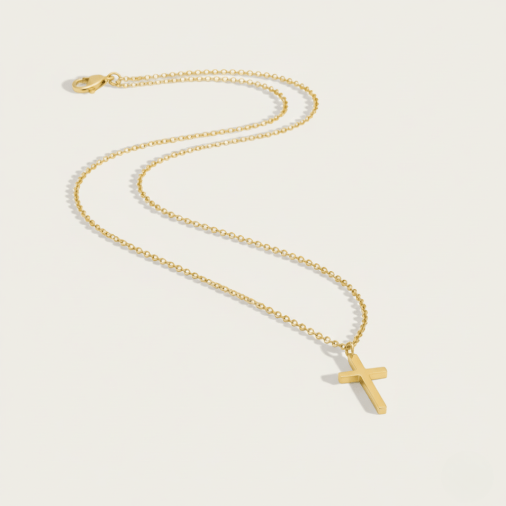 Coastal Guide Gold Cross Pendant Necklace