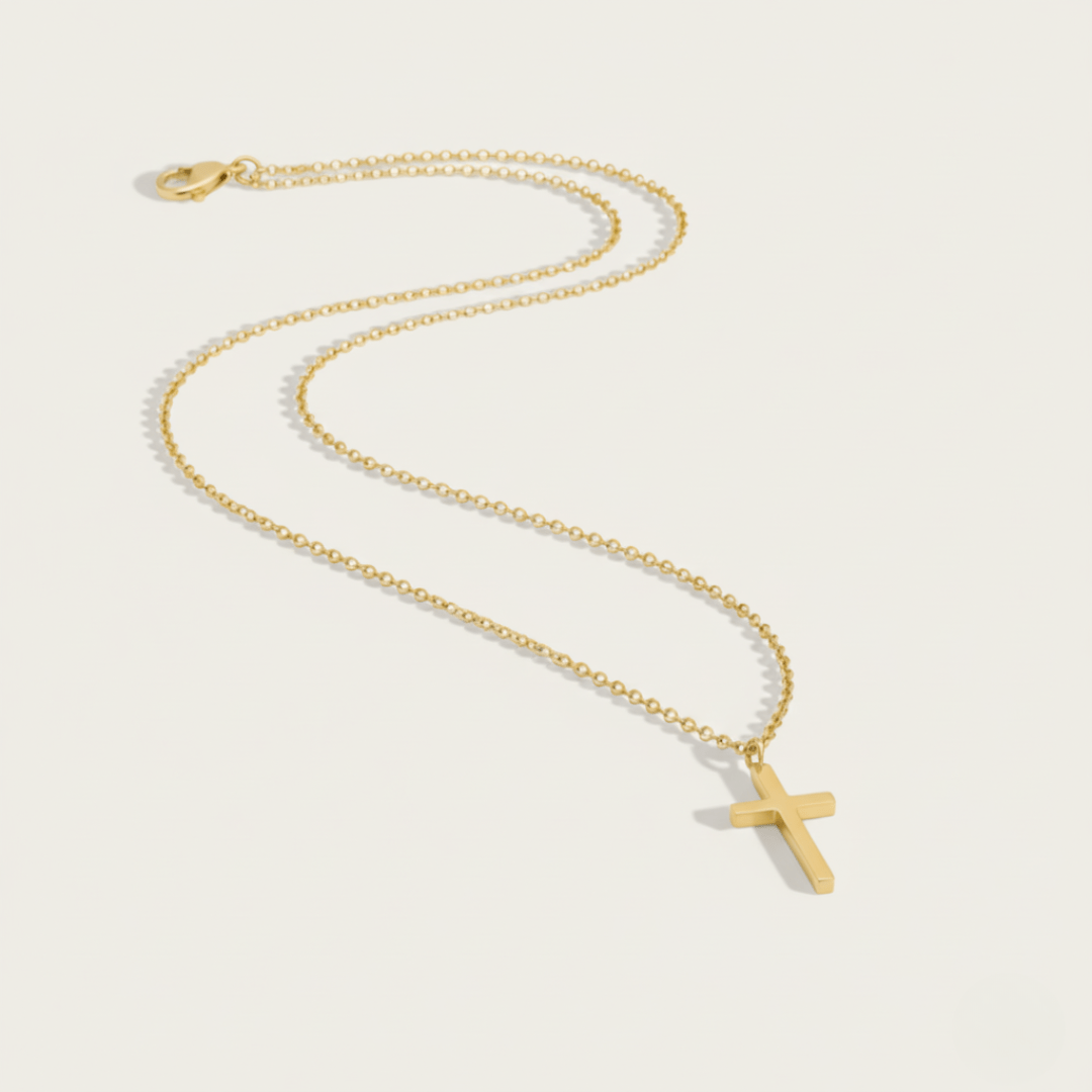 Coastal Guide Gold Cross Pendant Necklace