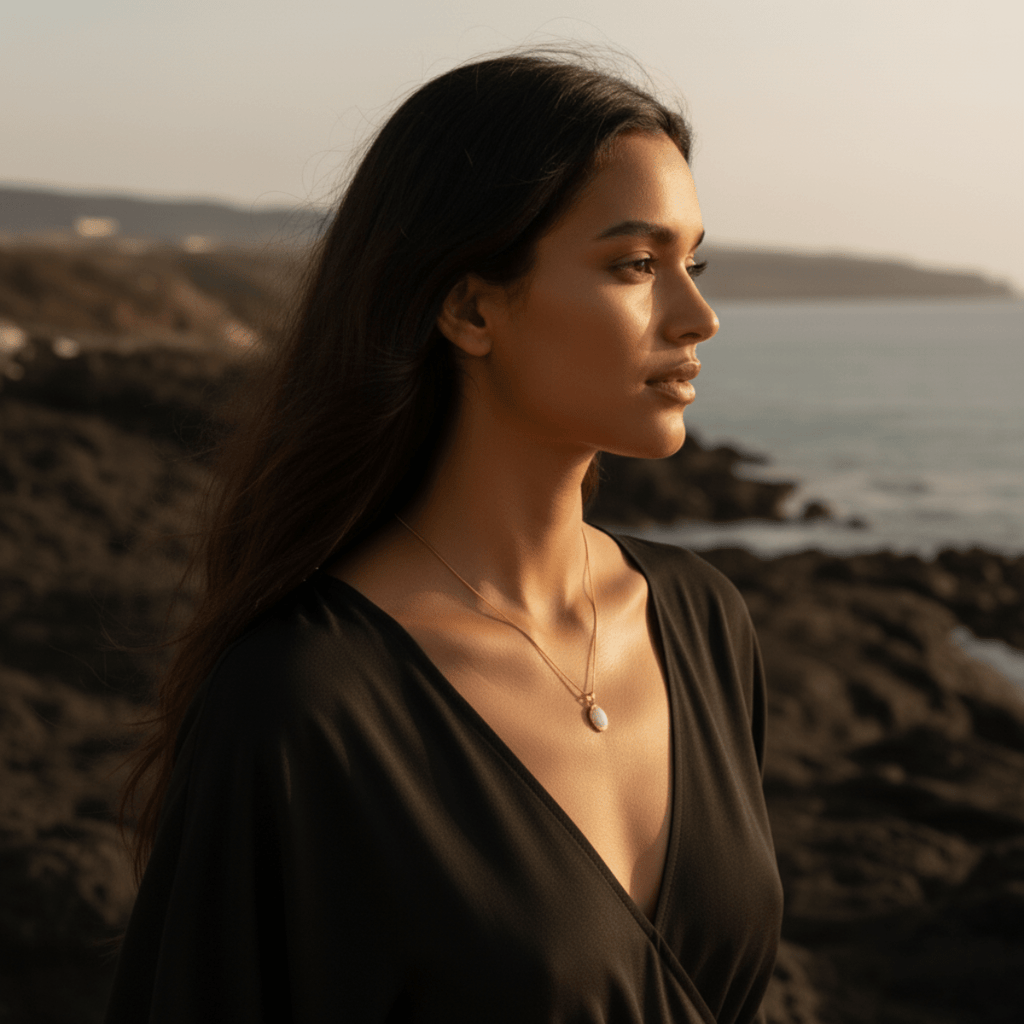 Coastal Moonstone Gold Necklace