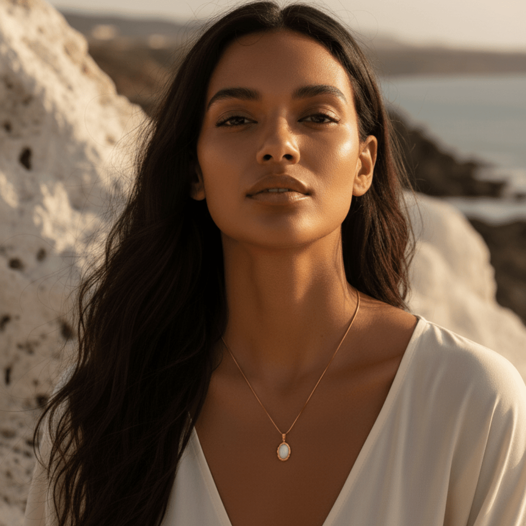 Coastal Moonstone Gold Necklace