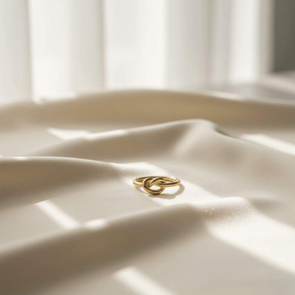 Anillo de Nudo Plateado y Dorado Costero