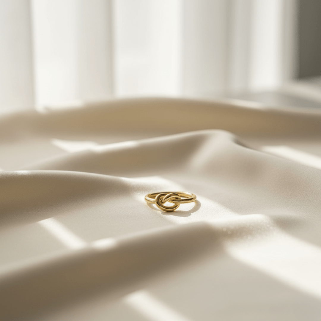 Kust zilveren en gouden knoopring