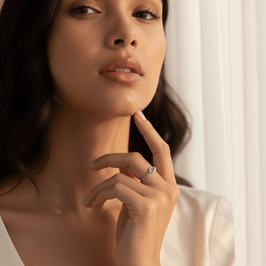 Kust zilveren en gouden knoopring