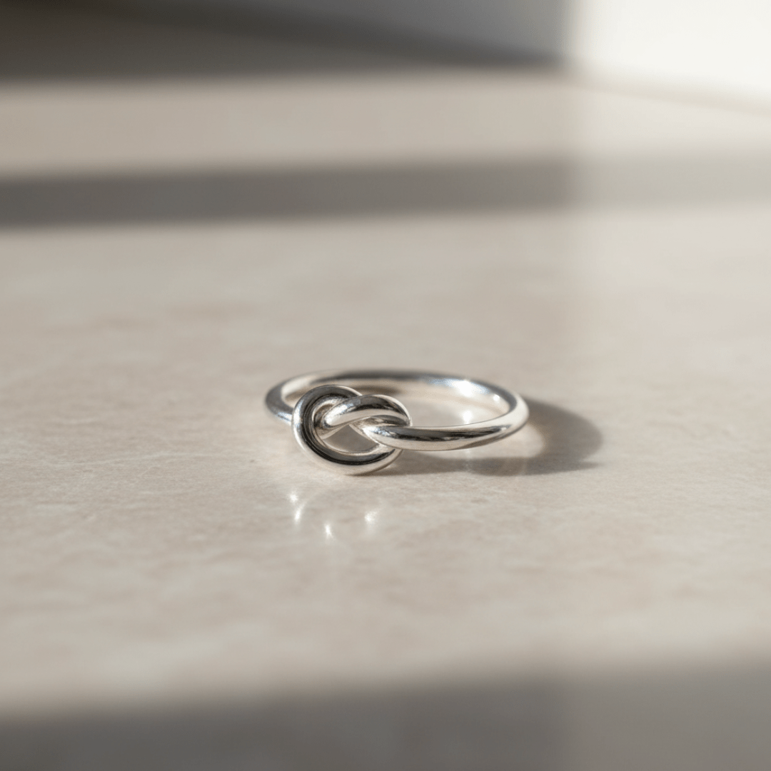 Kust zilveren en gouden knoopring