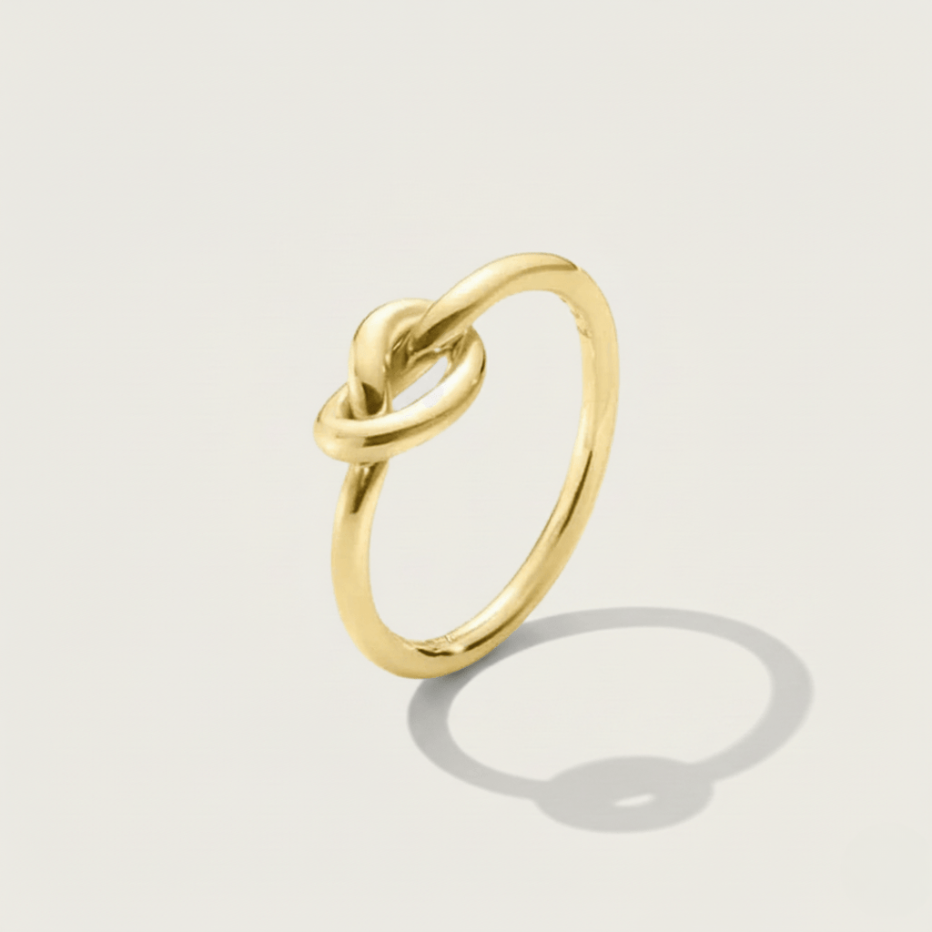 Anillo de Nudo Plateado y Dorado Costero