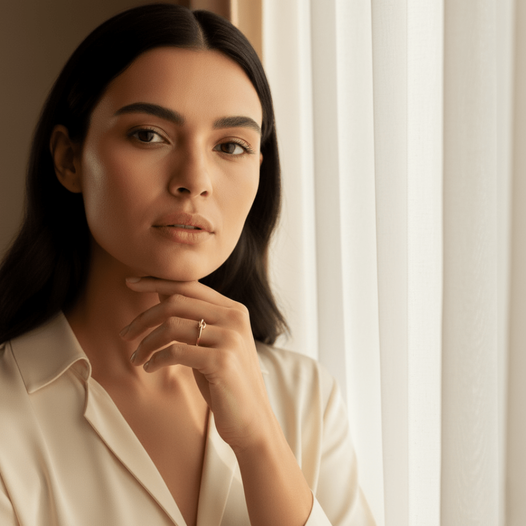 Kust zilveren en gouden knoopring