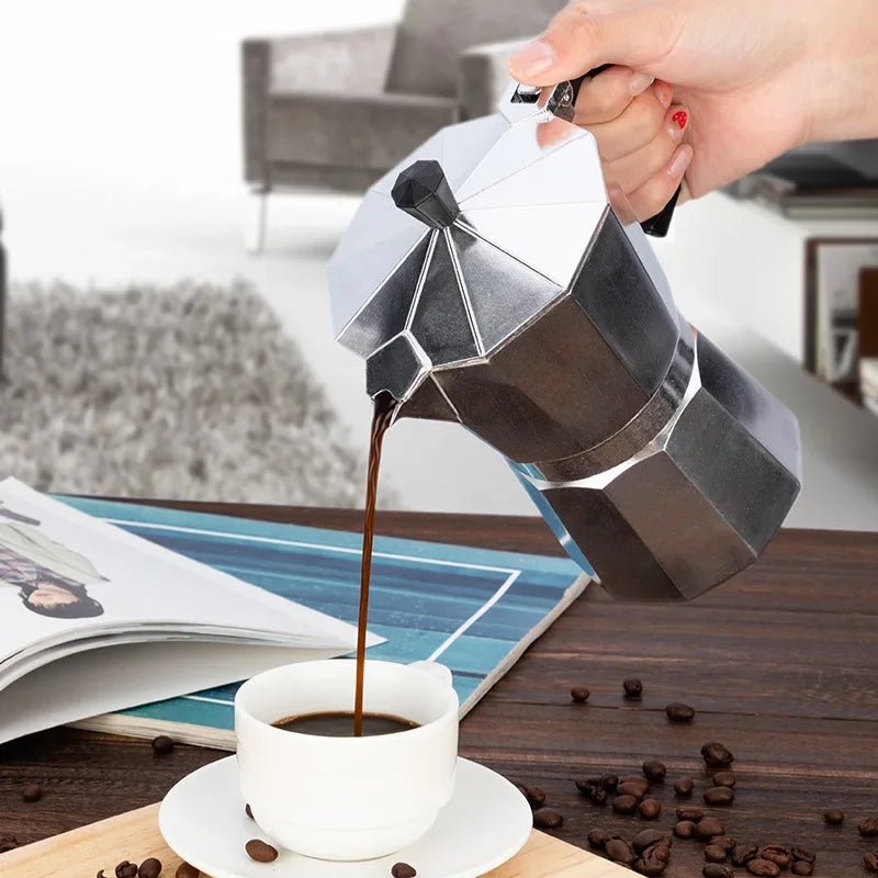 BREWELLO – Portable Italian Aluminum Coffee Maker for Rich Espresso 1
