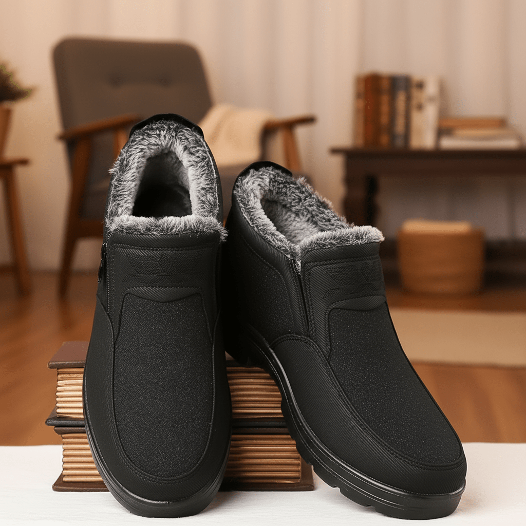 COLDPEAK – Men’s Leather Winter Boots with Thermal Fur Lining and Slip-Resistant Base 0