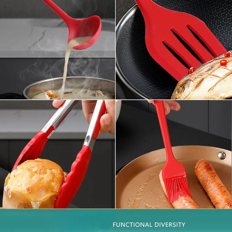 COLORFLAME UTENSILS – 10-piece non-stick silicone kitchen tool set 2
