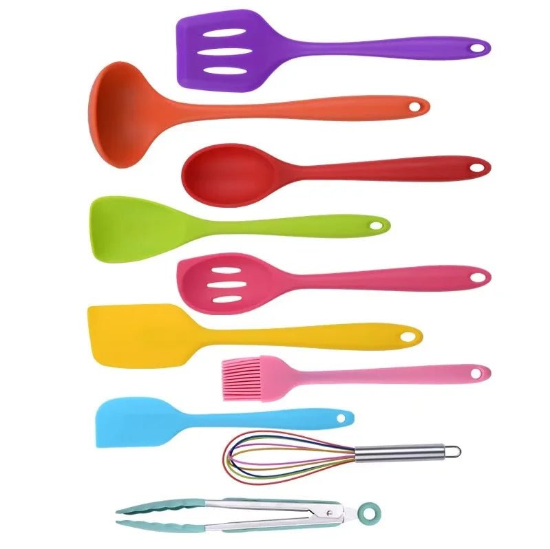 COLORFLAME UTENSILS – 10-piece non-stick silicone kitchen tool set 8