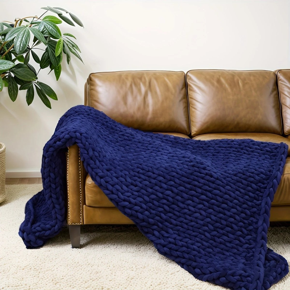 ComfaKnit – Couverture épaisse en minky faite main pour un confort ultime