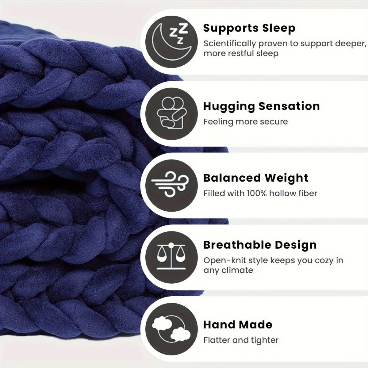 ComfaKnit – Couverture épaisse en minky faite main pour un confort ultime
