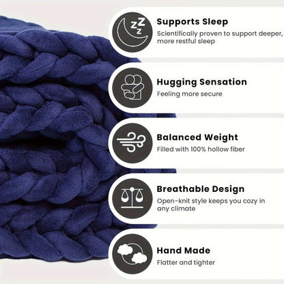 ComfaKnit – Couverture épaisse en minky faite main pour un confort ultime