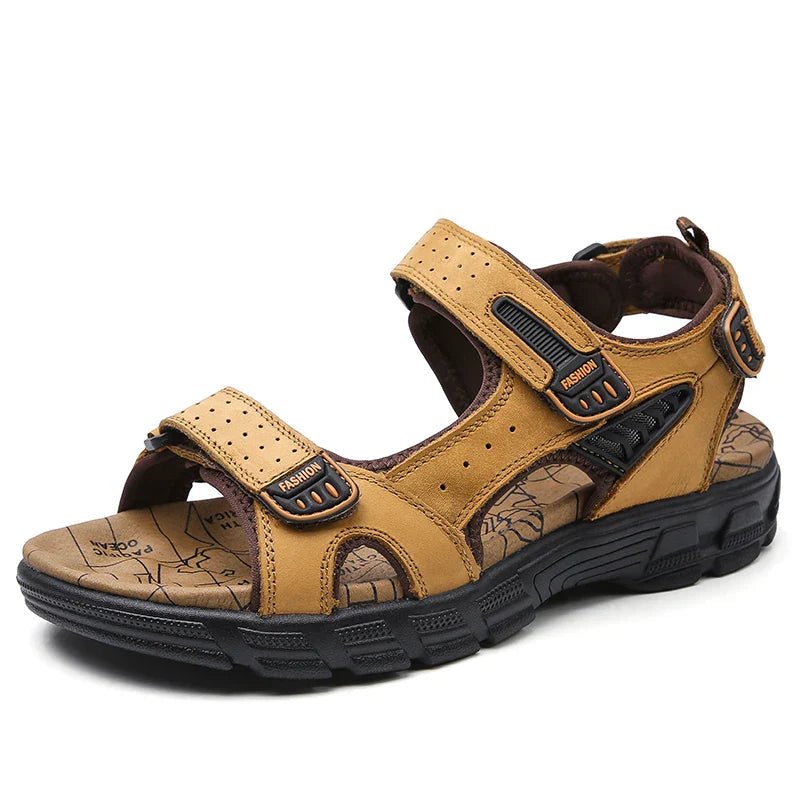ComfortStep - Men's Ergonomic Sandals with Soft Leather, Velcro Closure & Non-Slip Bottom 2