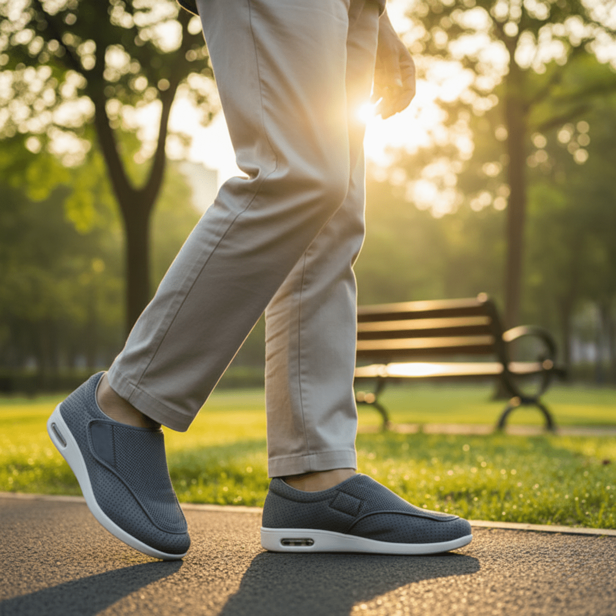 COMFORTFIT LARGE – Chaussures pour diabétiques avec semelle intérieure en mousse à mémoire de forme pour pieds enflés