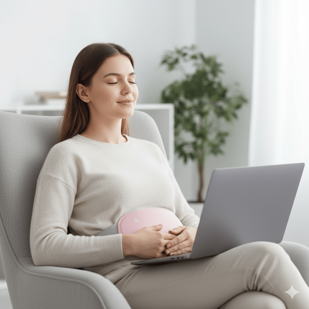 COMFORTHEAT – Almofada Elétrica Recarregável para Alívio de Cólicas e Dores Abdominais