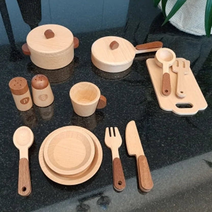 Cook'nTimber - Cucina da gioco per bambini in legno con design a tronco d'albero