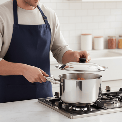 CookShield – Universeel RVS Deksel voor Pannen & Woks