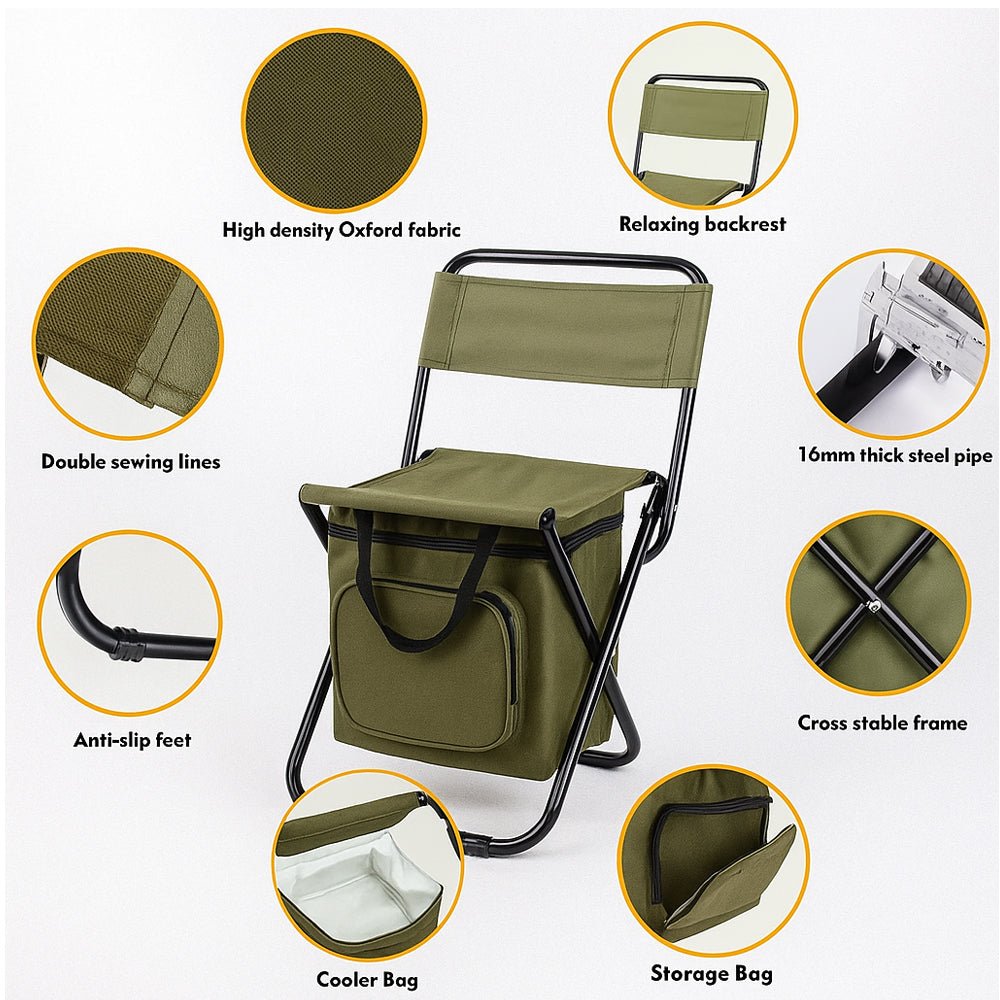 Coolcamp Chair - folding chair with backrest & integrated cooling bag 7