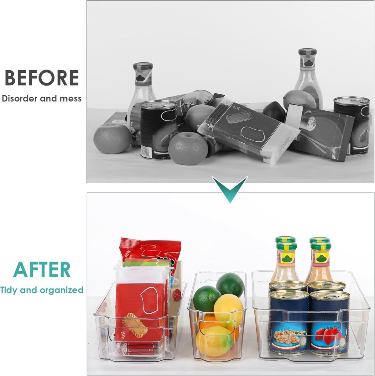 CoolOrganize - 4-Pack BPA-Free Transparent Storage Boxes for Kitchen Organization 3