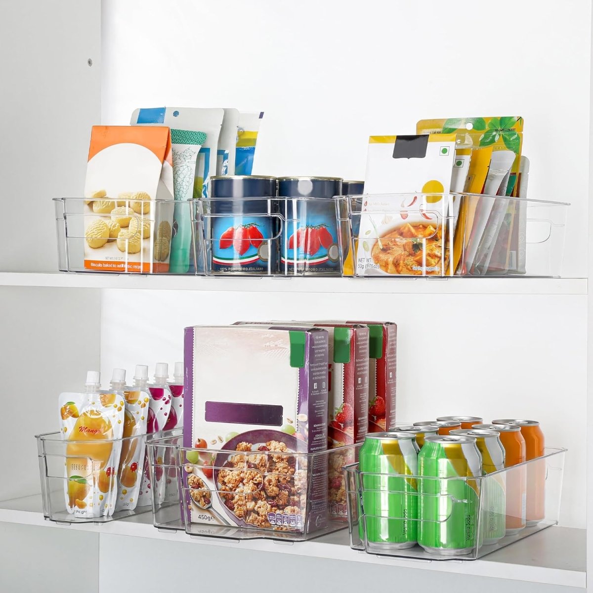 CoolOrganize - 4-Pack BPA-Free Transparent Storage Boxes for Kitchen Organization 4