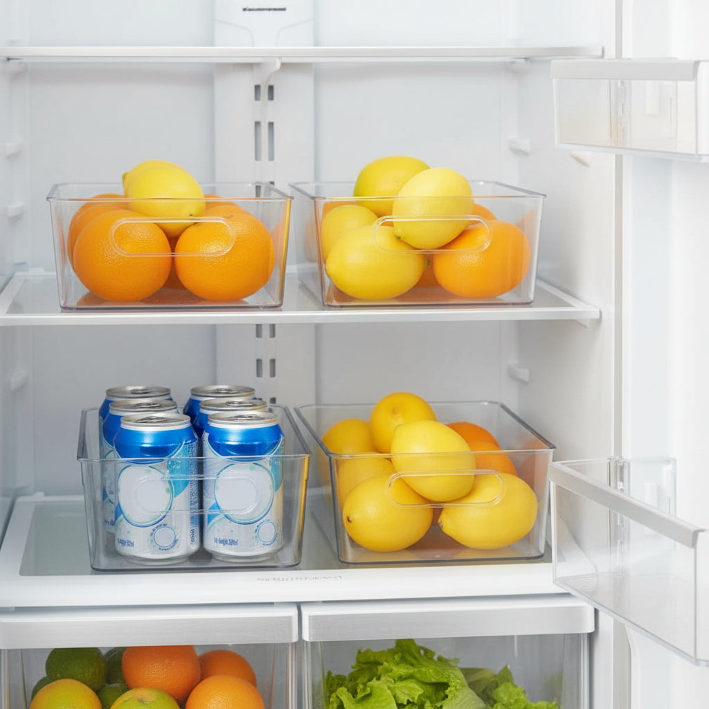 CoolOrganize - 4-Pack BPA-Free Transparent Storage Boxes for Kitchen Organization 0