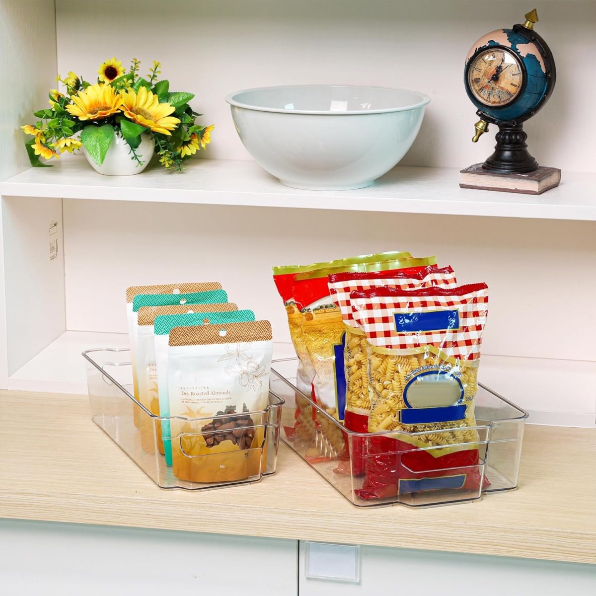 CoolOrganize - 4-Pack BPA-Free Transparent Storage Boxes for Kitchen Organization 2