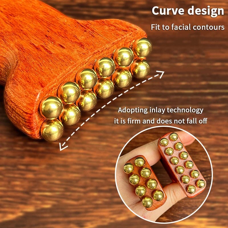 DETOXZEN – Detox Face Massager Natural Copper Wood for Lymph Drainage & Gua Sha Massage 4