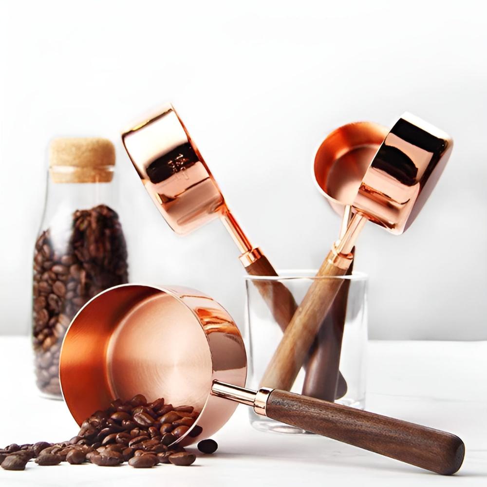 Gleam Copper Measuring Spoons Set - Premium Stainless Steel Kitchen Utensils 0