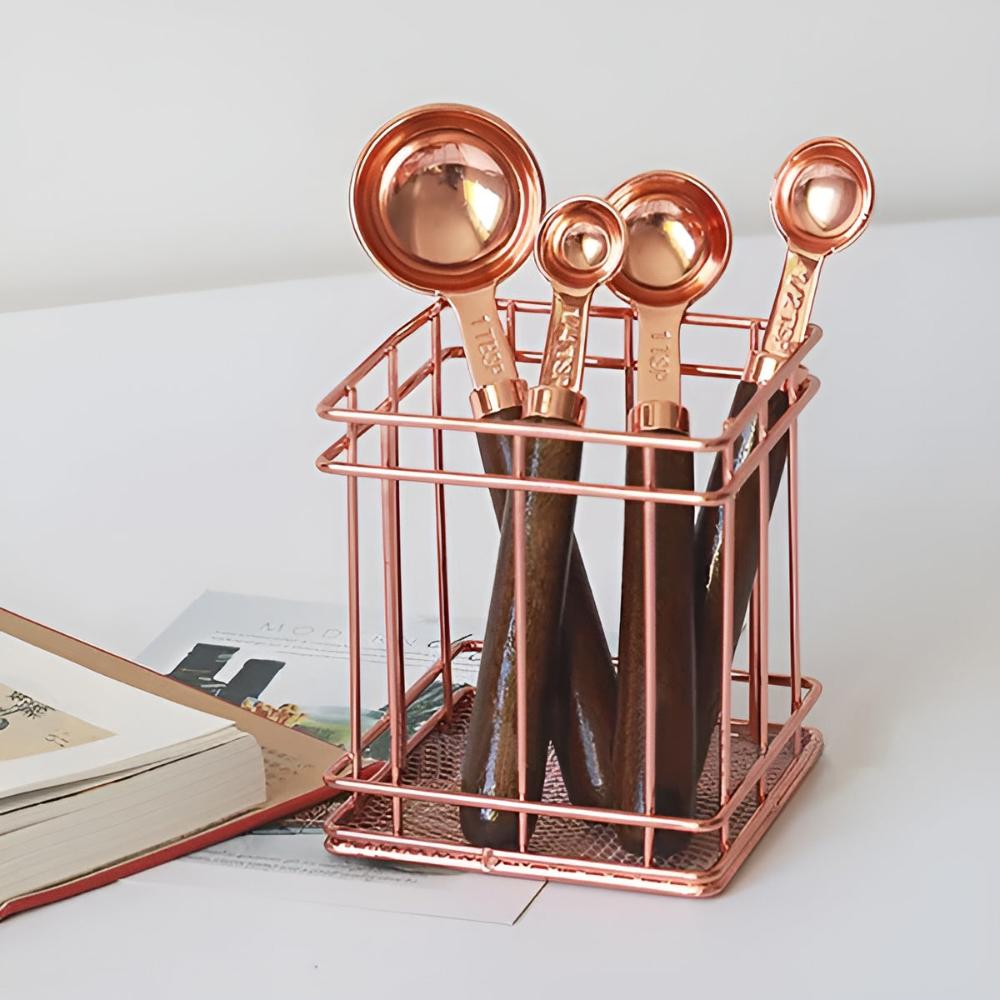 Gleam Copper Measuring Spoons Set - Premium Stainless Steel Kitchen Utensils 3