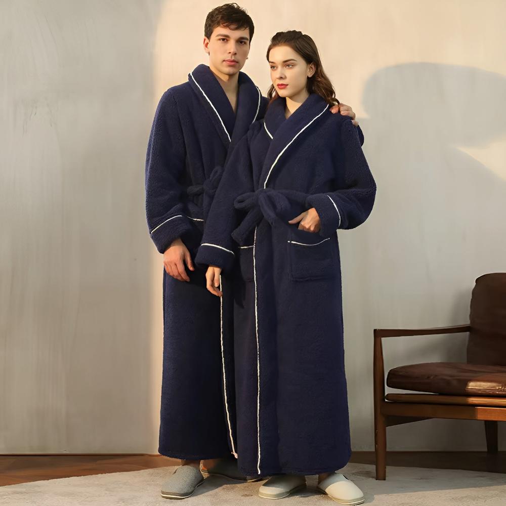 Coral Sherpa – Accappatoio in pile unisex con collo sciallato