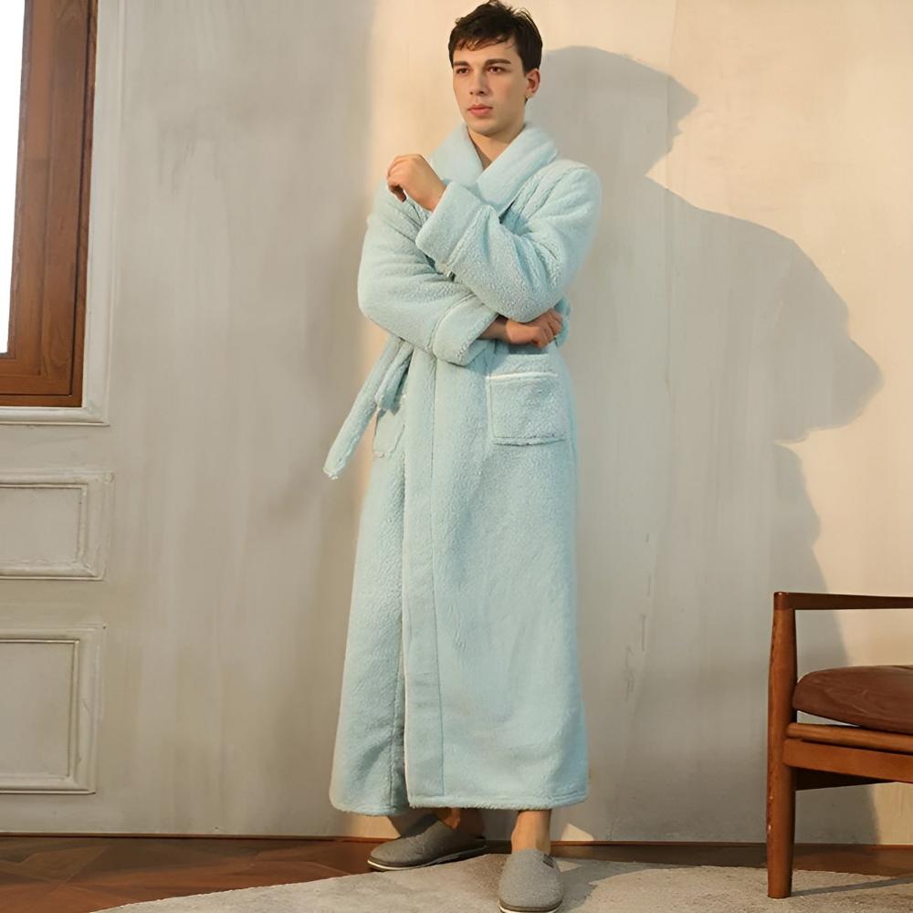 Coral Sherpa – Accappatoio in pile unisex con collo sciallato