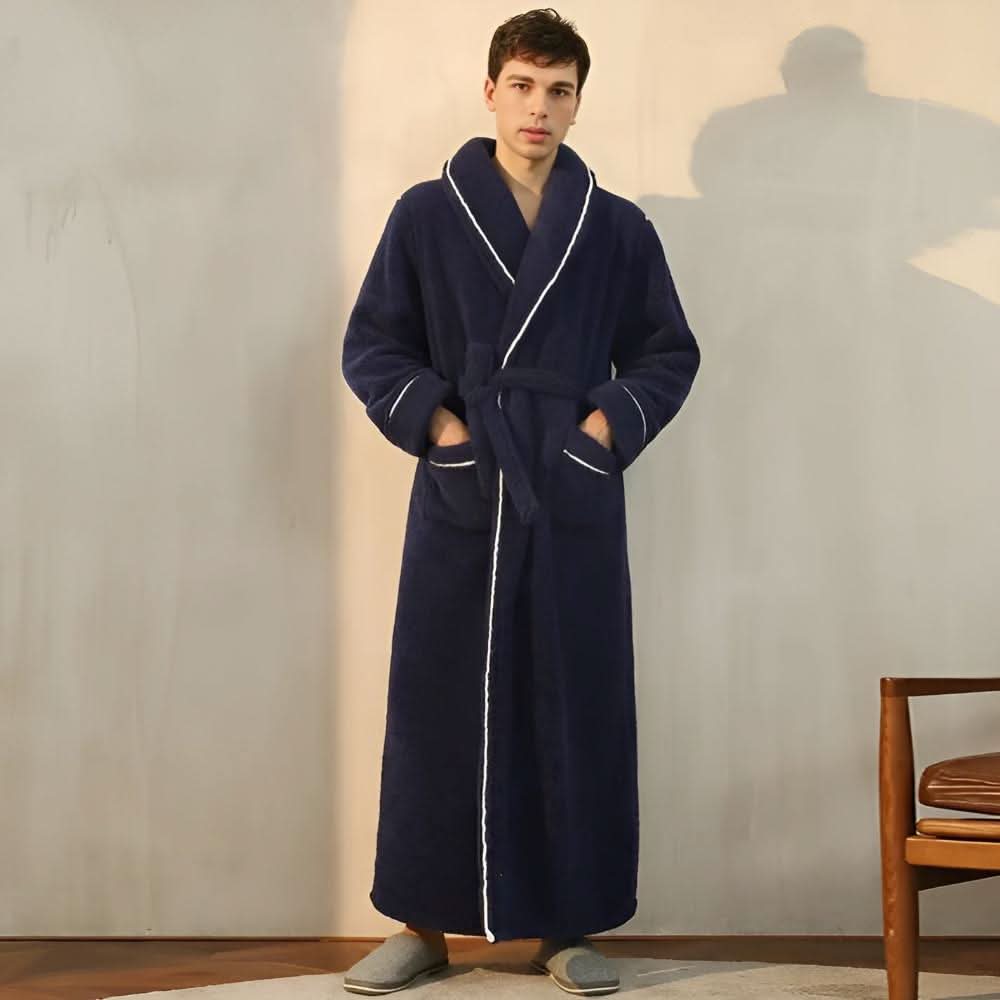 Coral Sherpa – Unisex Fleece Bathrobe with Shawl Collar