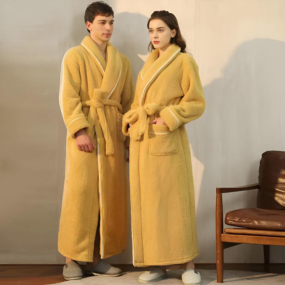 Coral Sherpa – Accappatoio in pile unisex con collo sciallato