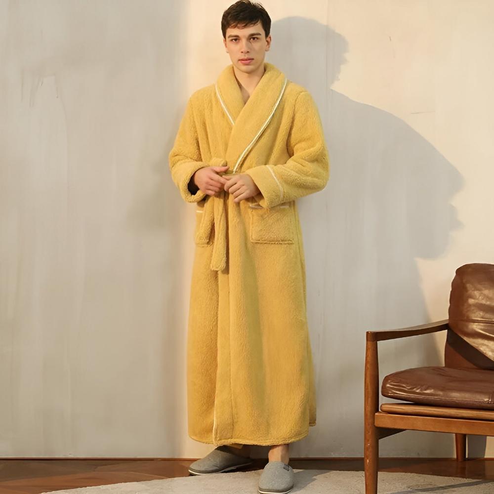 Coral Sherpa – Accappatoio in pile unisex con collo sciallato