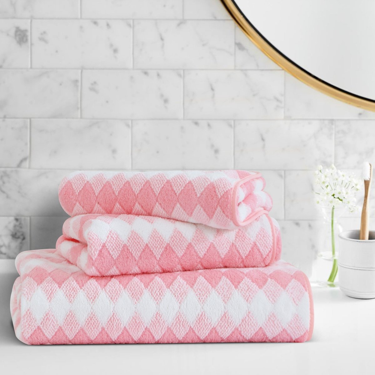 Elysoria Coral Weave Towels | Plush, durable towels with maximum absorbency and quick-dry