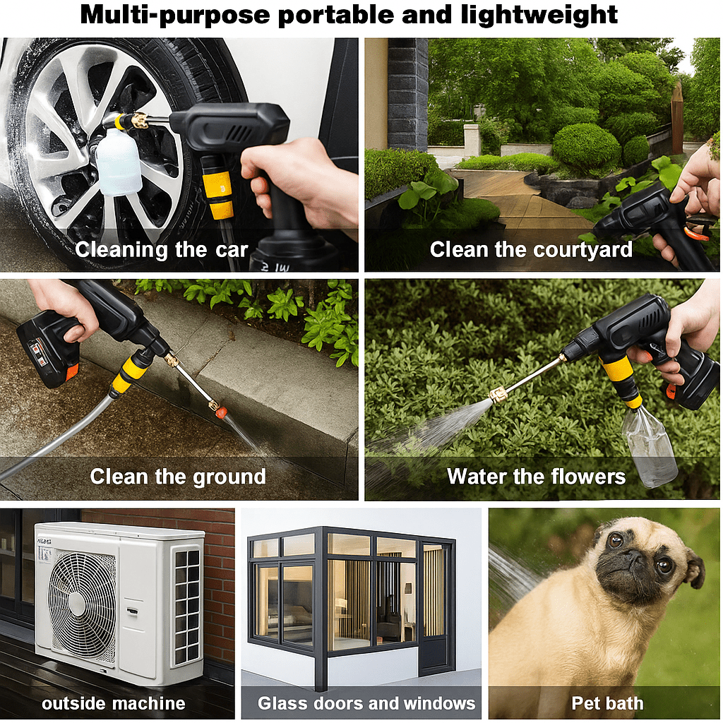 Cordless Power Washer - portable high -pressure cleaner with battery for car, garden & more 1