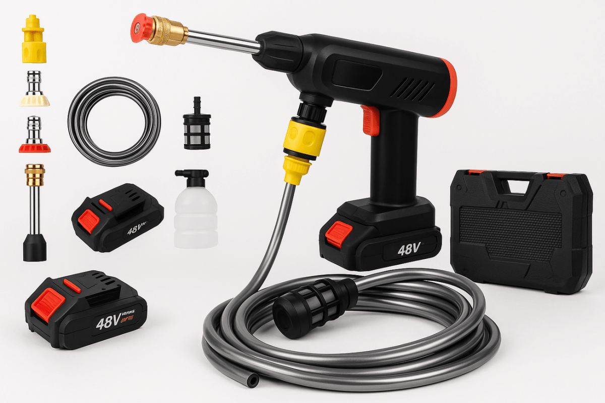 Cordless Power Washer - portable high -pressure cleaner with battery for car, garden & more 0