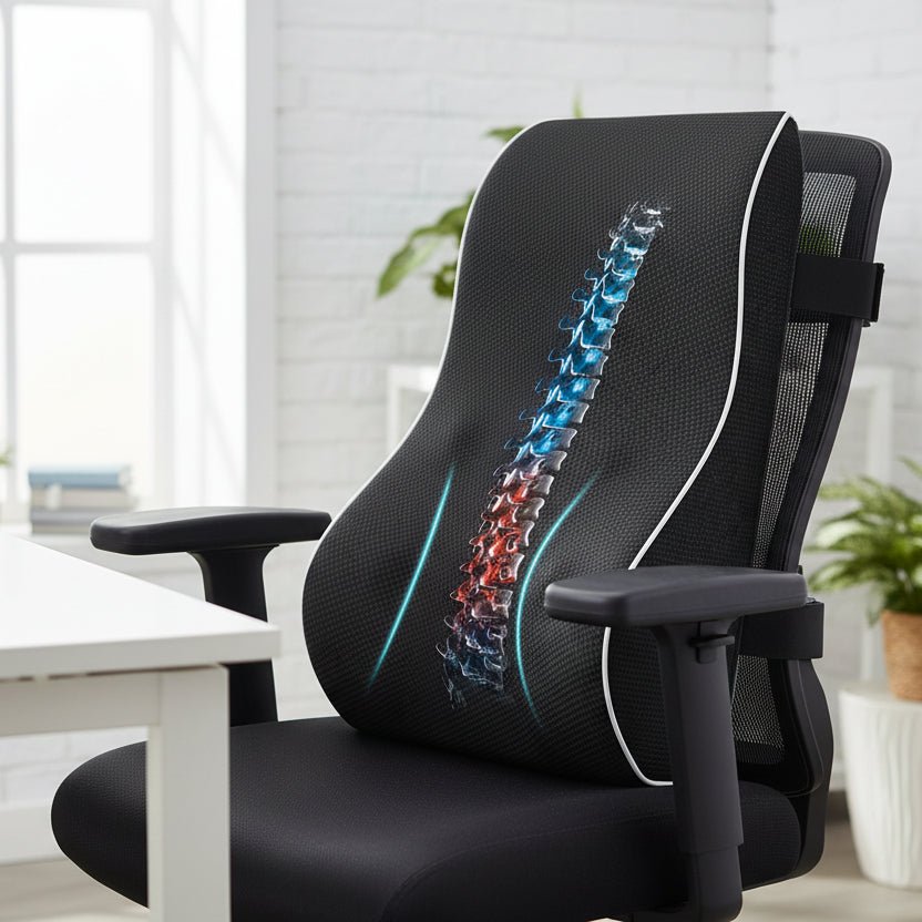 Memory Foam Lumbar Support Cushion - Ergonomic Back Support for Car & Office 6
