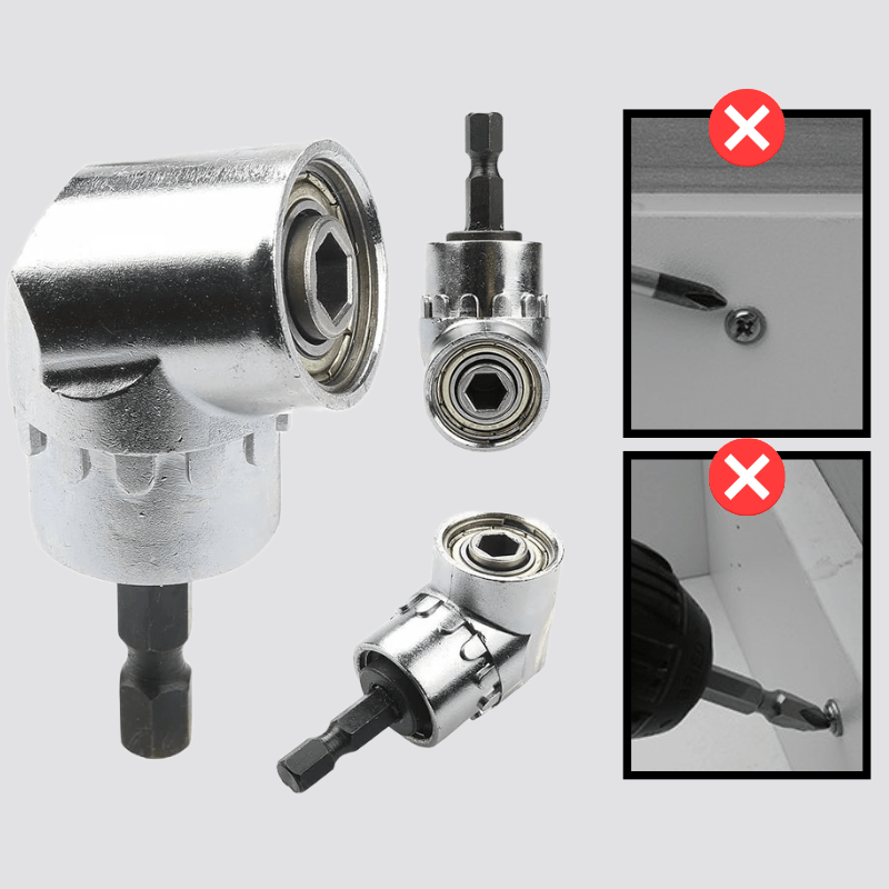 Corner Drill Adapter – 105° Angle Access Tool for Tight Spaces, Chrome Vanadium Steel, Compatible with Drills and Screwdrivers-4