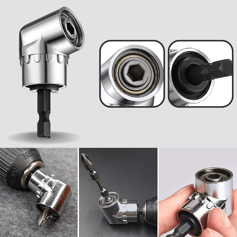 Corner Drill Adapter – 105° Angle Access Tool for Tight Spaces, Chrome Vanadium Steel, Compatible with Drills and Screwdrivers-2