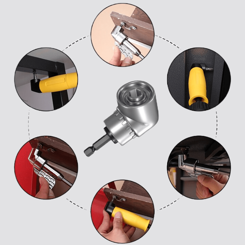 Corner Drill Adapter – 105° Angle Access Tool for Tight Spaces, Chrome Vanadium Steel, Compatible with Drills and Screwdrivers-3
